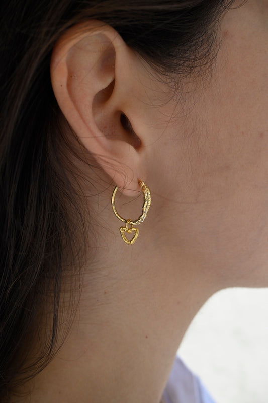Hoop Heart Earrings